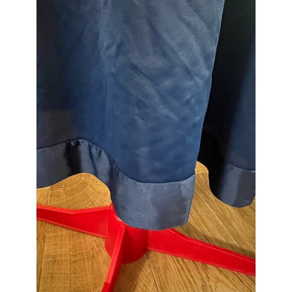 Vintage SZ L Vanity Fair Nylon Slip Dress Babydoll Chemise Nightgown Navy Blue - Picture 4 of 8
